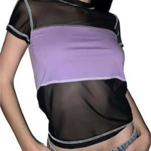 Ragged Priest mesh/purple insert top. Urban Outfitters. Large